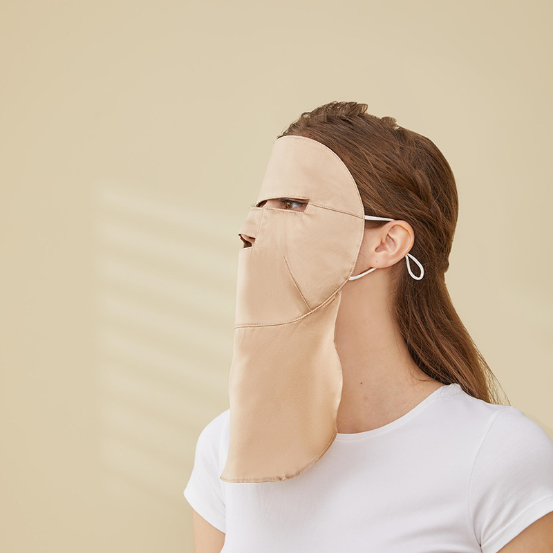 Birdtree 100% echte Seide Frühling/Sommer neu, Sonnenschutz maske, UV-Schutz elastisches Ohrband Voll gesichts schutz a43866qm
