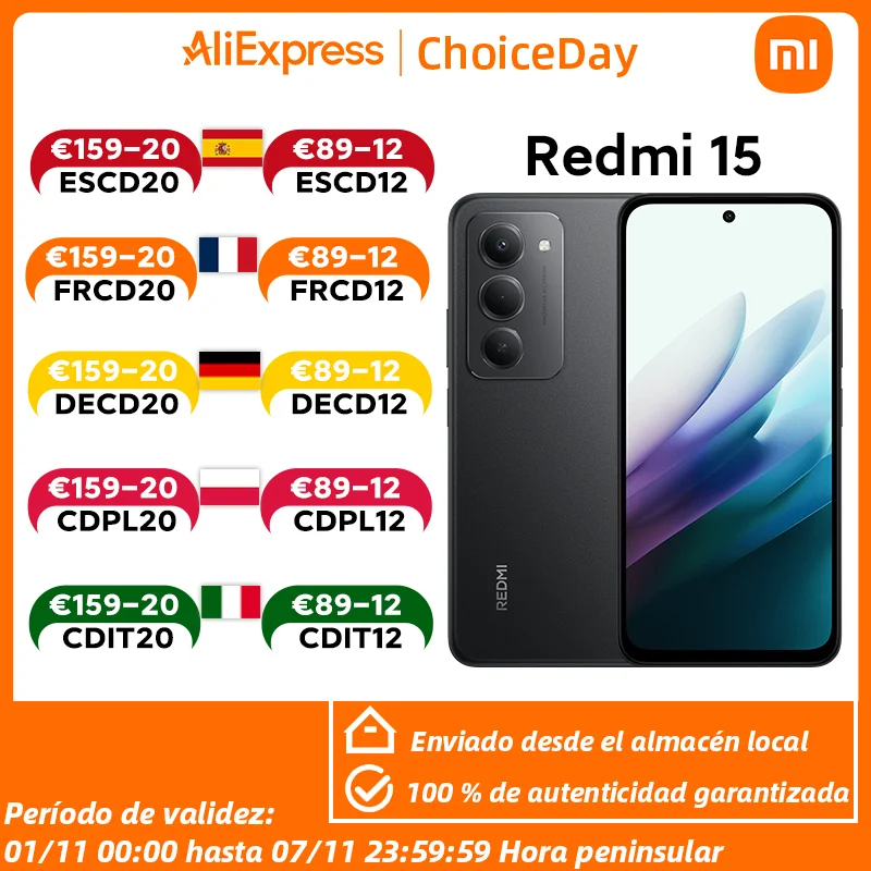 【Marke+】Redmi 15 Global Version Smartphone 6,9" 50MP 7000mAh Akku 33W Schnellladung IP64 Snapdragon ®   685 Mobile Plattform