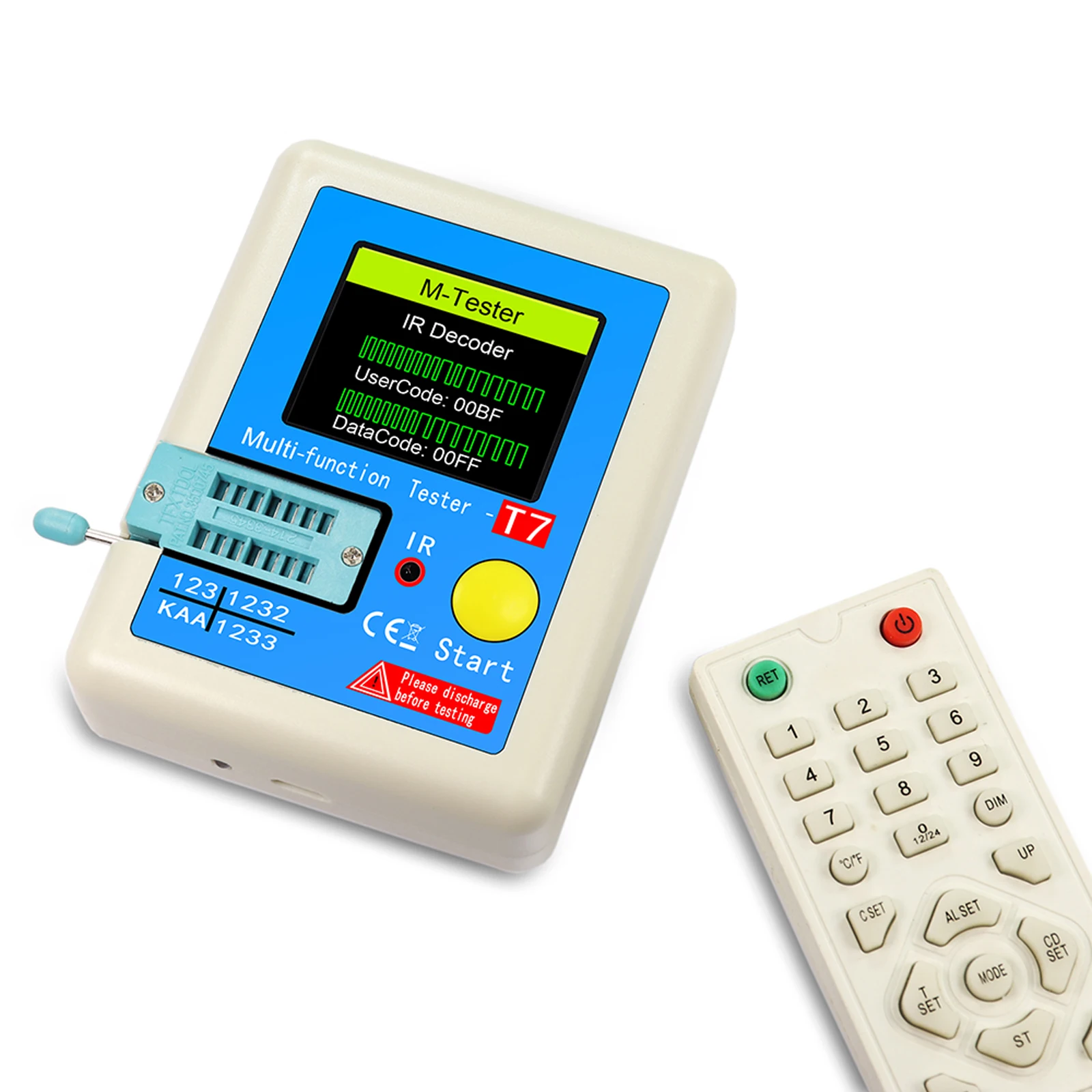 LCR-T7 ใหม่เครื่องทดสอบทรานซิสเตอร์ TFT Diode Triode Capacitance Meter LCR ESR Meter NPN PNP MOSFET IR เครื่องทดสอบมัลติฟังก์ชั่นมัลติมิเตอร์