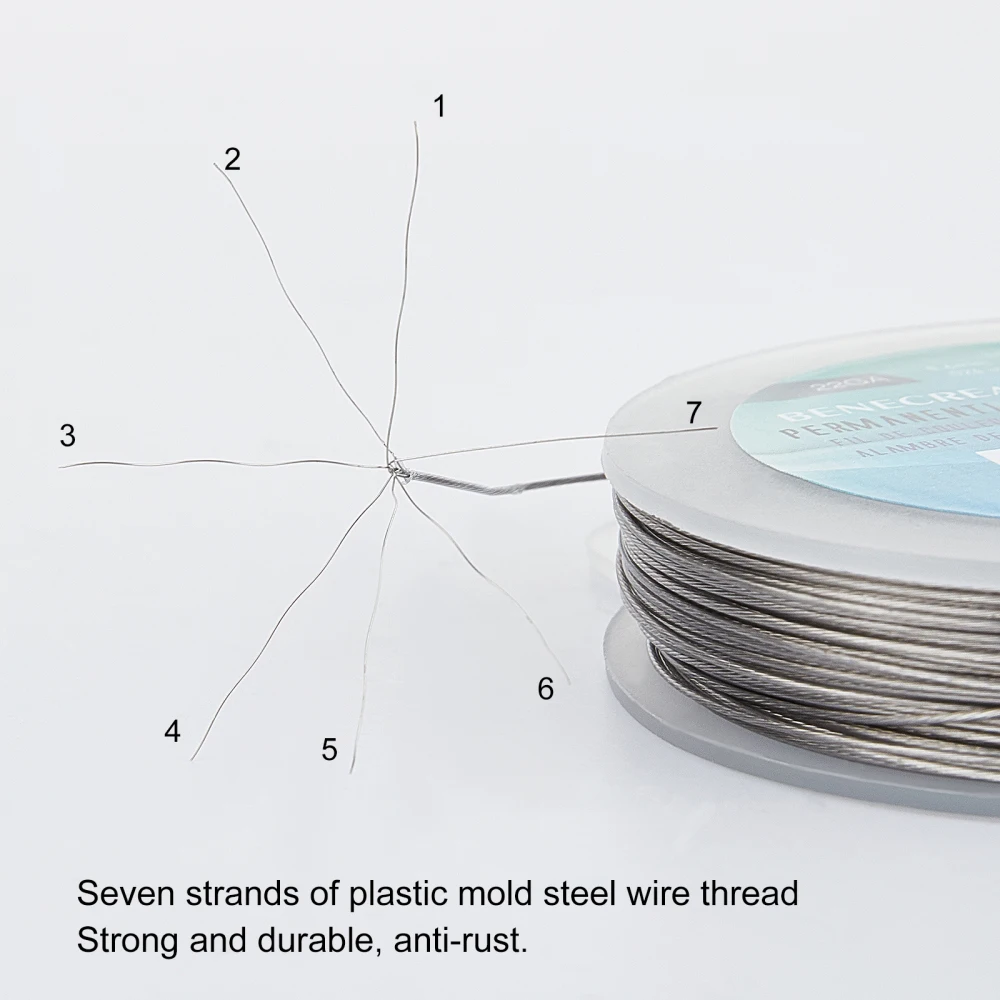 0.3/0.4/0.45/0.5/0.6Mm Thép Không Gỉ 7 Dây Vòng Tay Mắt Hổ Nylon Bọc Chiếu Trúc Hạt dây Dây Cho Tự Làm Vòng Tay Thủ Công Trang Sức Làm