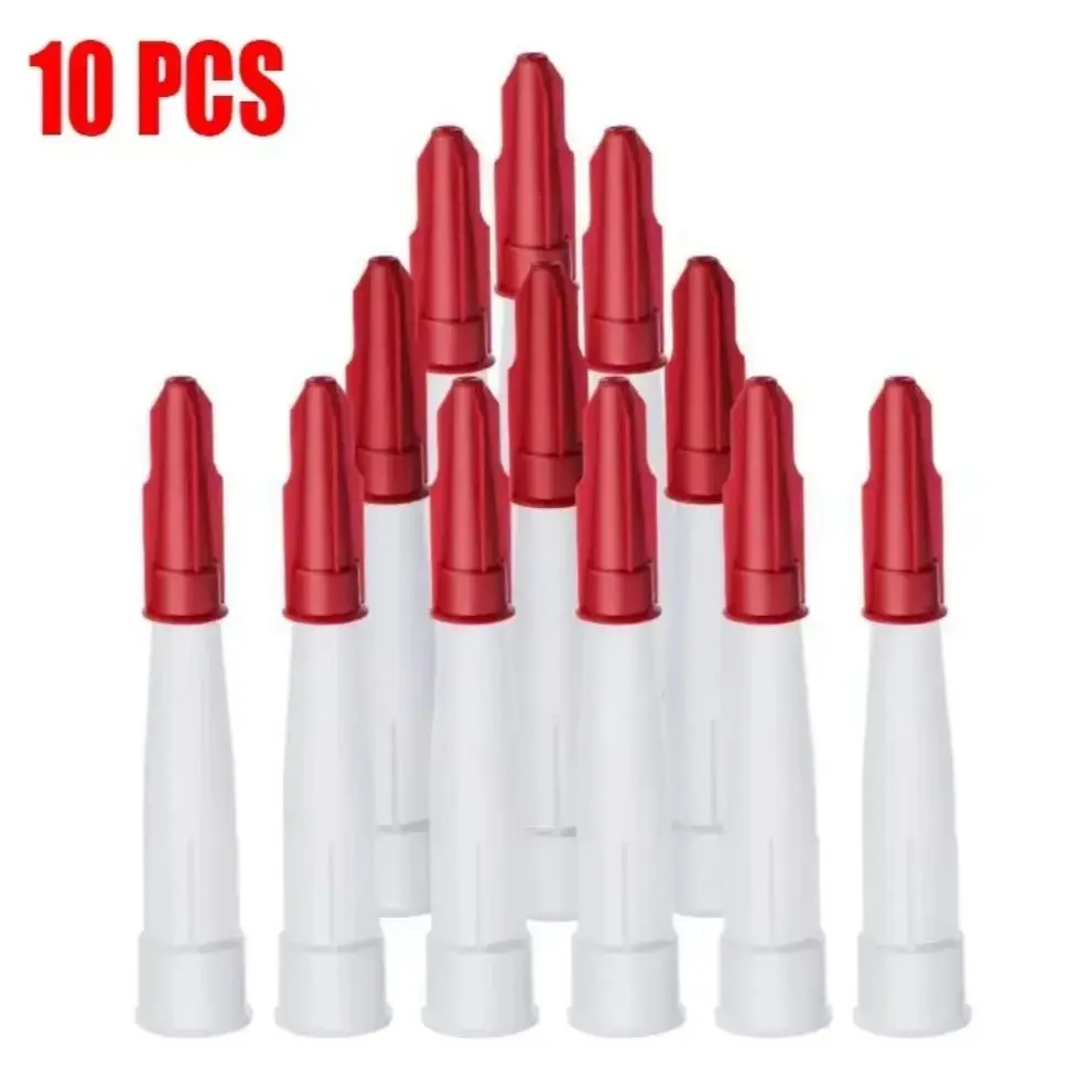 10Pcs Spare Silicone Nozzle Sealant Tool Kit Re-sealable Mastic Cartridge Spare Nozzles Screw Cover For Caulking Pipes 2025