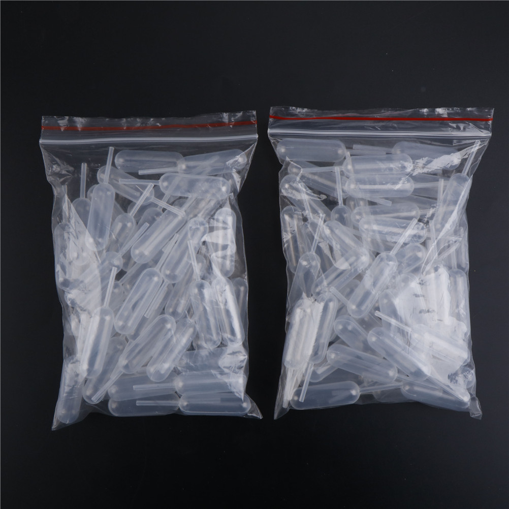 100pcs 4ml Pipettes แบบใช้แล้วทิ้งพลาสติกบีบ Transfer Pipettes Dropper สําหรับสตรอเบอร์รี่ Cupcake ไอศกรีมช็อกโกแลต