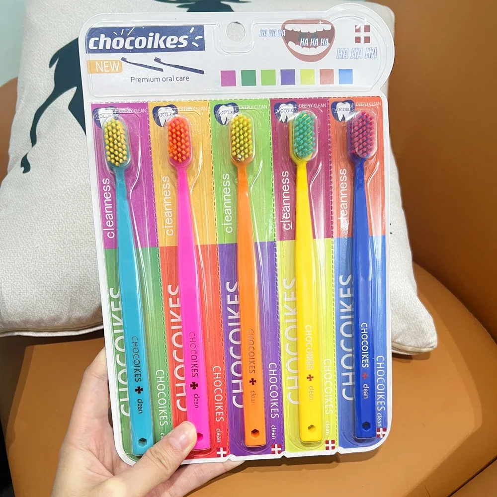 5 uds cepillo de dientes para el cuidado Dental portátil limpieza Dental cerdas suaves cepillo de dientes Interdental higiene bucal para limpieza profunda de adultos