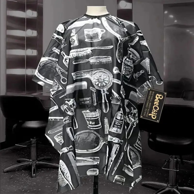 Baberos de peluquería antiadherentes para permanente y teñido, estampado permanente y teñido, vestido para el cabello, chal