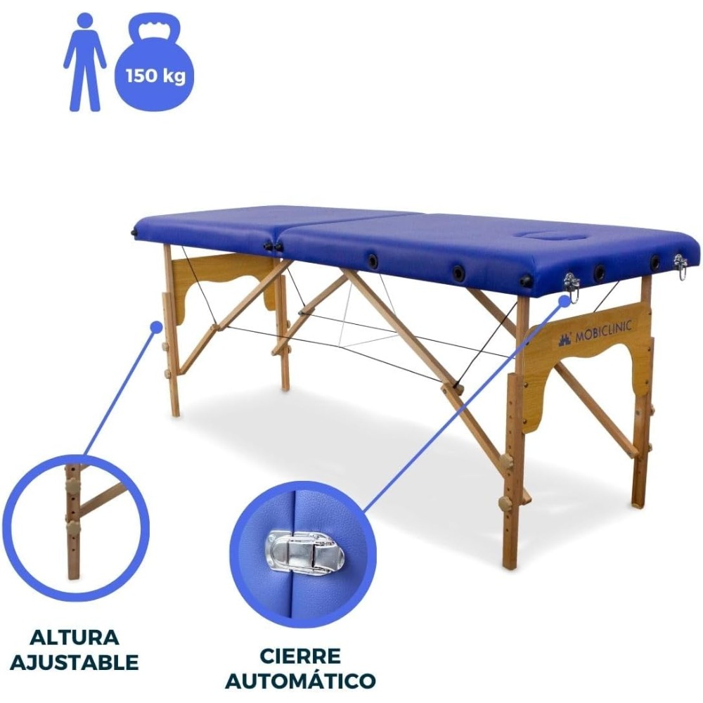 Mesa de masaje plegable, CM-01 Basic, mesa, profesional, portátil, madera, 2 cuerpos, marca española