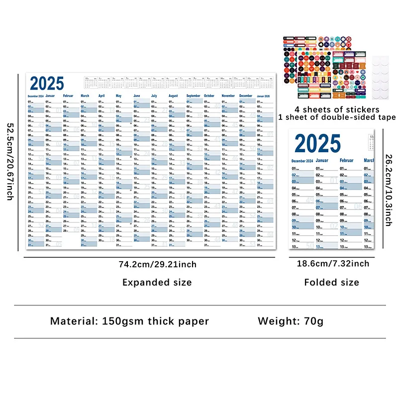 2025 2024 Calendar Planner Sheet Large Wall Calendar Kawaii To Do List Planner Target List Schedule Organizer Office Supplies