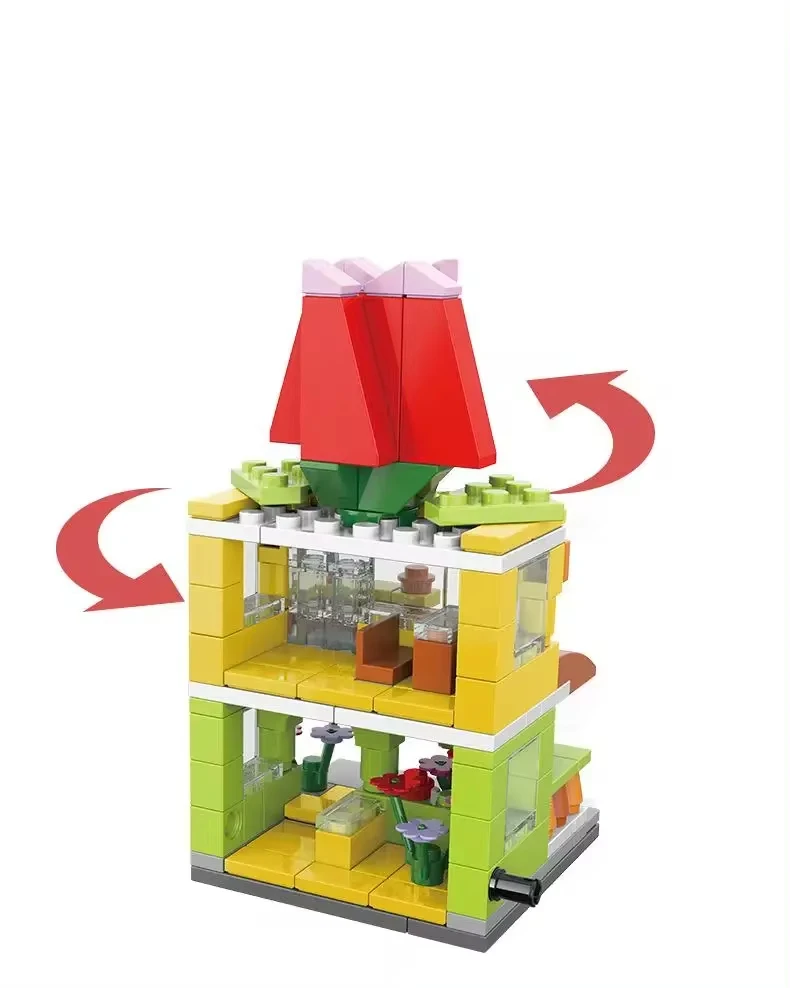 Para montar mini cidade comercial modelo de decoração de rua compatível com blocos de construção para brinquedos educativos infantis