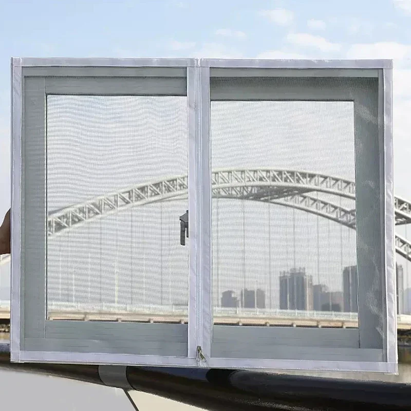 White ，Multi size window mesh with zipper Self-adhesive zipper ,mosquito nets for windows anti mosquito window door curtain mesh