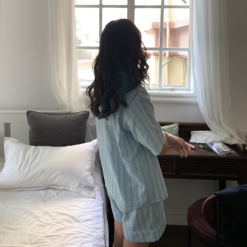 Conjunto de pijama de manga corta para mujer, ropa de dormir para estudiantes, estilo coreano, gran oferta, primavera, verano, 2024