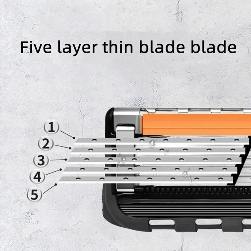 Razor Shaver for Men, Premium Shaving Shaver, 5-Layer Razor Face Beard Hair Comes with Replaceable Blades, 5-Layer Refills