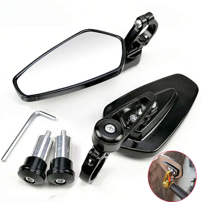 1 Paar 7/8 Zoll 22 mm Motorrad-Rückspiegel Universal Scooter Bar End Lenkerspiegel Rückspiegel Zubehör