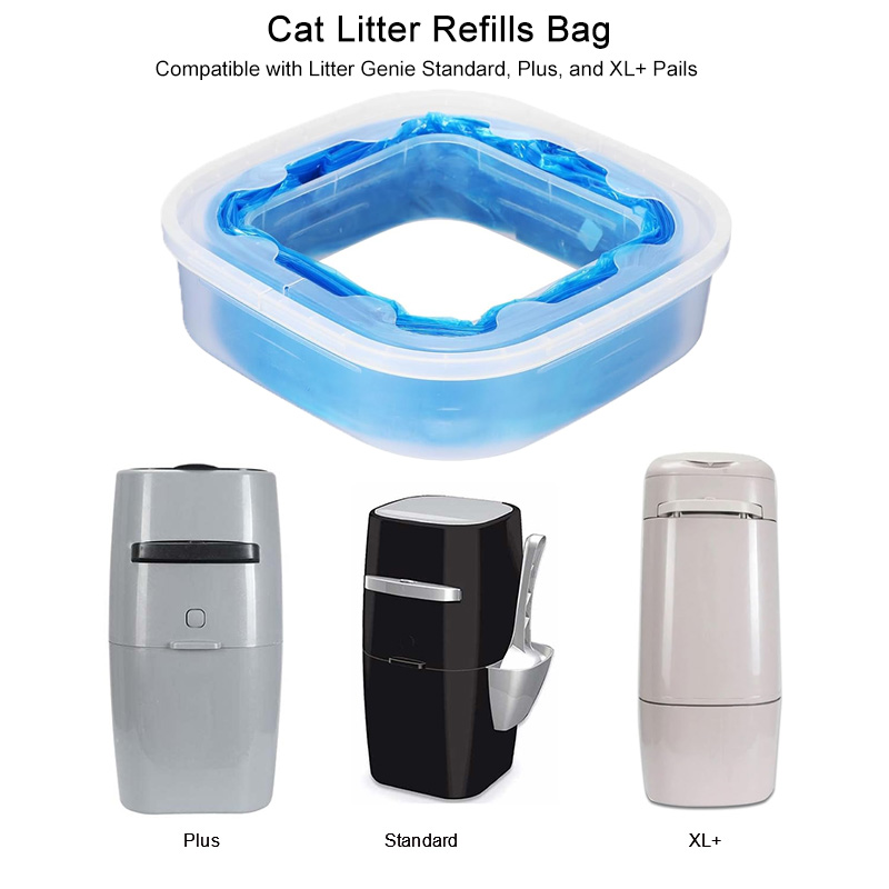 1/2/4/6/10 Stück Katzenstreu-Nachfüllbeutel, kompatibel mit Litter Genie Standard, Plus, XL+ und Style-Eimer, Müllbeutel-Ersatztasche