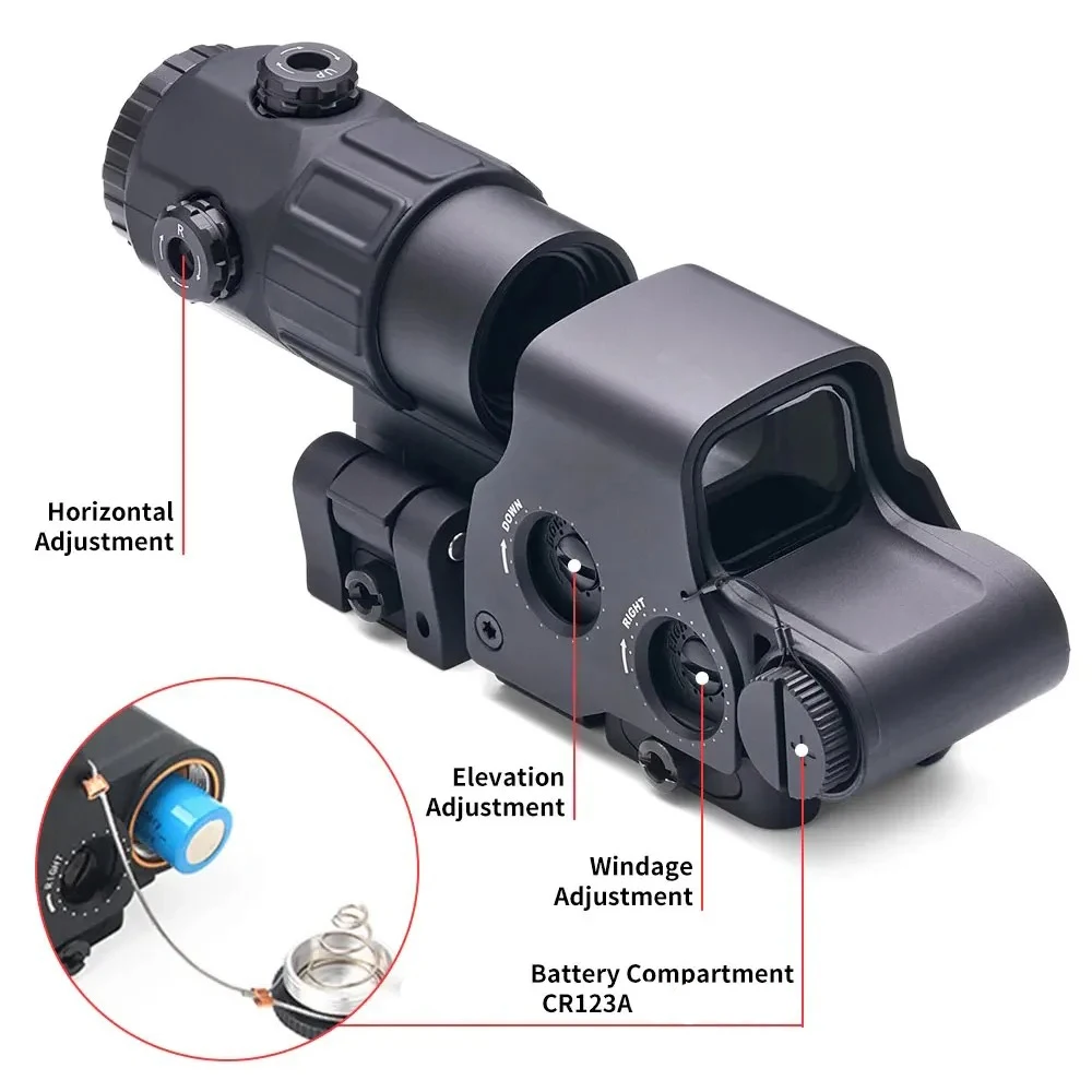 Mira reflexiva holográfica 558 + G33 Red Dot Optic Sight com combinação de lupa G33 3X com montagem QD flip integrada