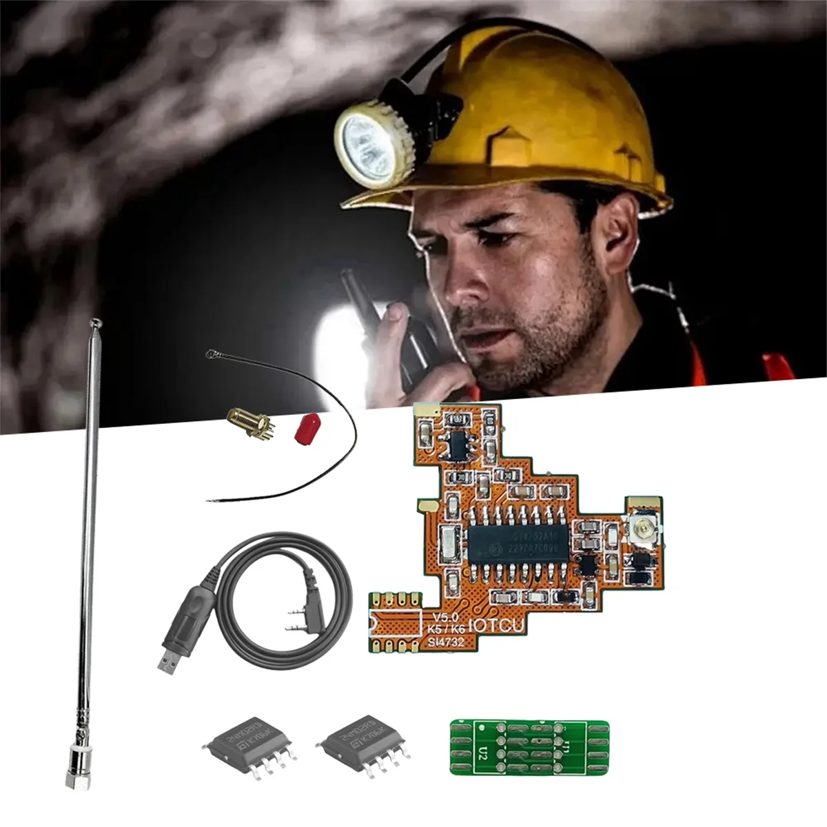 BABQ SI4732 V5.0 Modulo FPC + Chip 2x2M + Kit completo di antenna Multi System per Quansheng UVK5 UVK6 HF Ricezione a banda intera a onde corte