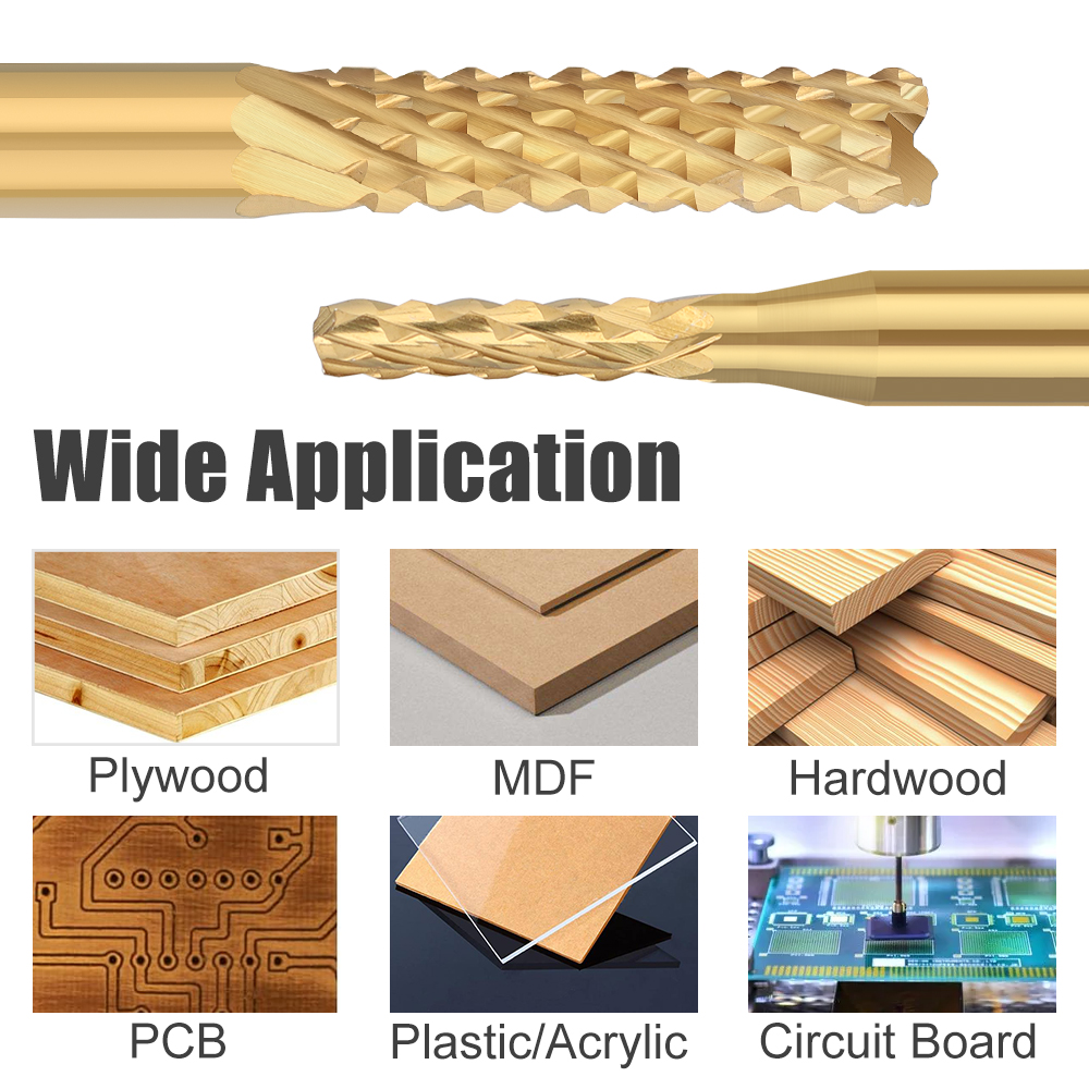 XCAN PCB Milling CUTTER 10pcs ดีบุกเคลือบ 0.5-3.175mm CNC Router บิต 3.175mm Shank คาร์ไบด์ End Mill สําหรับ PCB เครื่องกัดเครื่องมือ