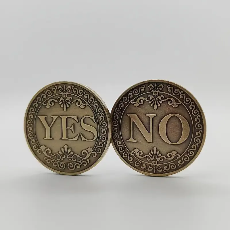 SÌ o NO Flip Decision Coin: metallo Scegli la moneta, divertente risposta, scegli la moneta commemorativa