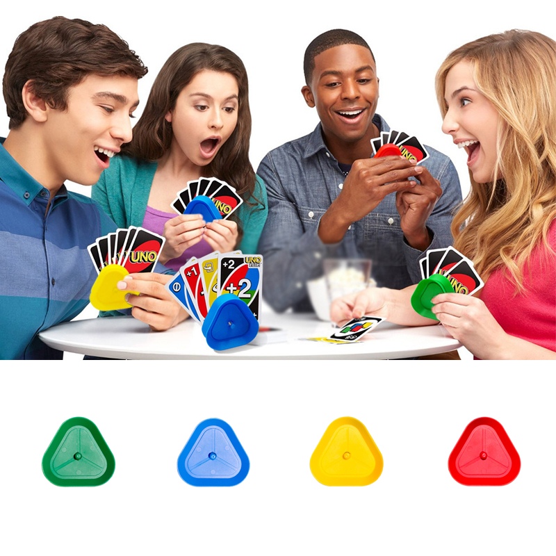 4 ชิ้น/เซ็ตสามเหลี่ยมรูปเล่นผู้ถือบัตรคนขี้เกียจโป๊กเกอร์ที่นั่งเกมกระดานการ์ดสําหรับเด็กผู้สูงอายุฟรีมือของคุณ