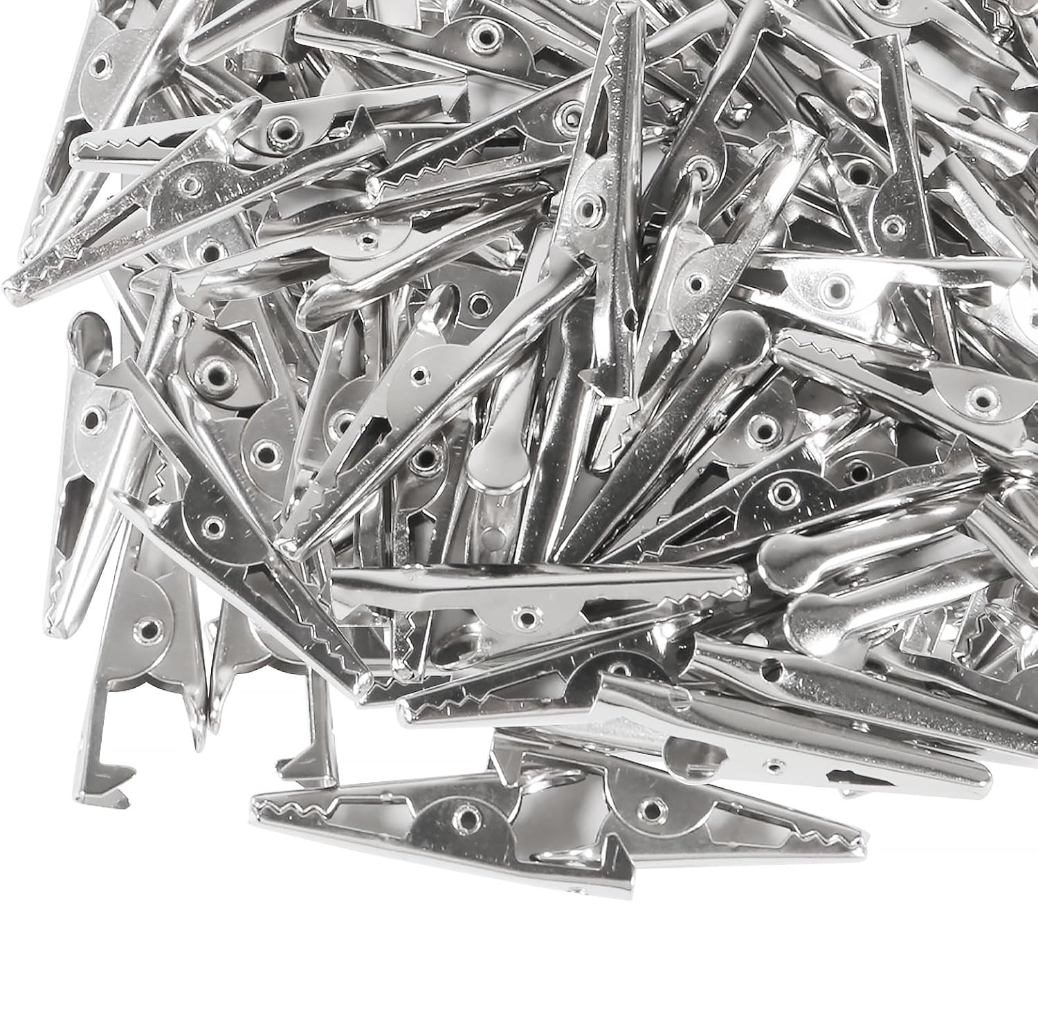 50 Uds Mini pinzas de cocodrilo Mini pinza de cocodrilo de Metal 28mm 35mm 45mm para pruebas eléctricas para prueba de batería