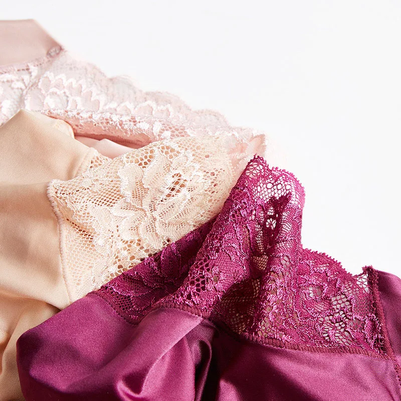 5 uds bragas de mujer ropa interior de encaje lencería Sexy para mujer calzoncillos de seda de hielo calzoncillos suaves sin costuras