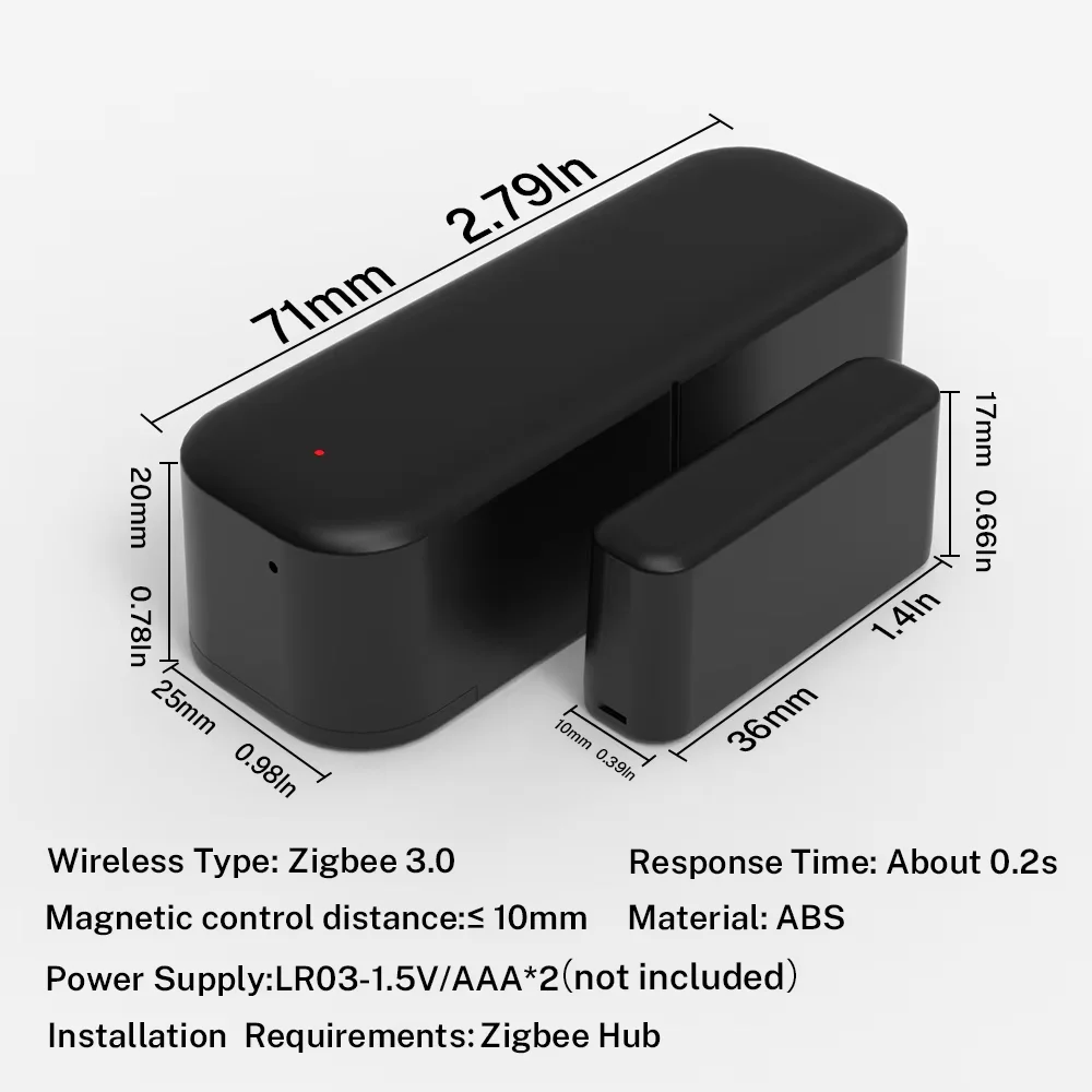 Tuya Zigbee 3,0 Sensor de puerta Sensor de ventana Sensor de contacto para hogar inteligente aplicación remota Control Compatible con Alexa
