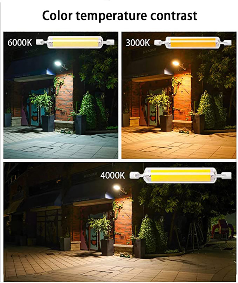 LED R7S แก้วหลอด 118 มม.J118 78 มม.J78 COB หลอดไฟ AC 110V 220V 230V 240V หรี่แสงได้บ้านเปลี่ยนหลอดฮาโลเจน