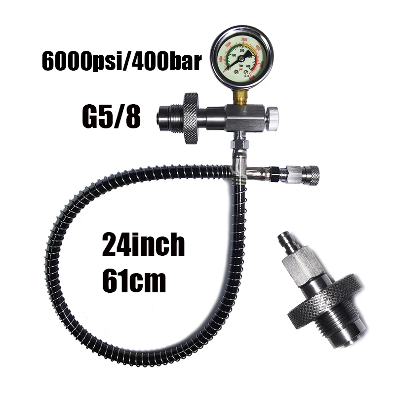 New HPA DIN Dive Cylinder Decanting Equalising Refill Filling Station Pressure Gauge Dual 232 and 300Bar Tank Bottle