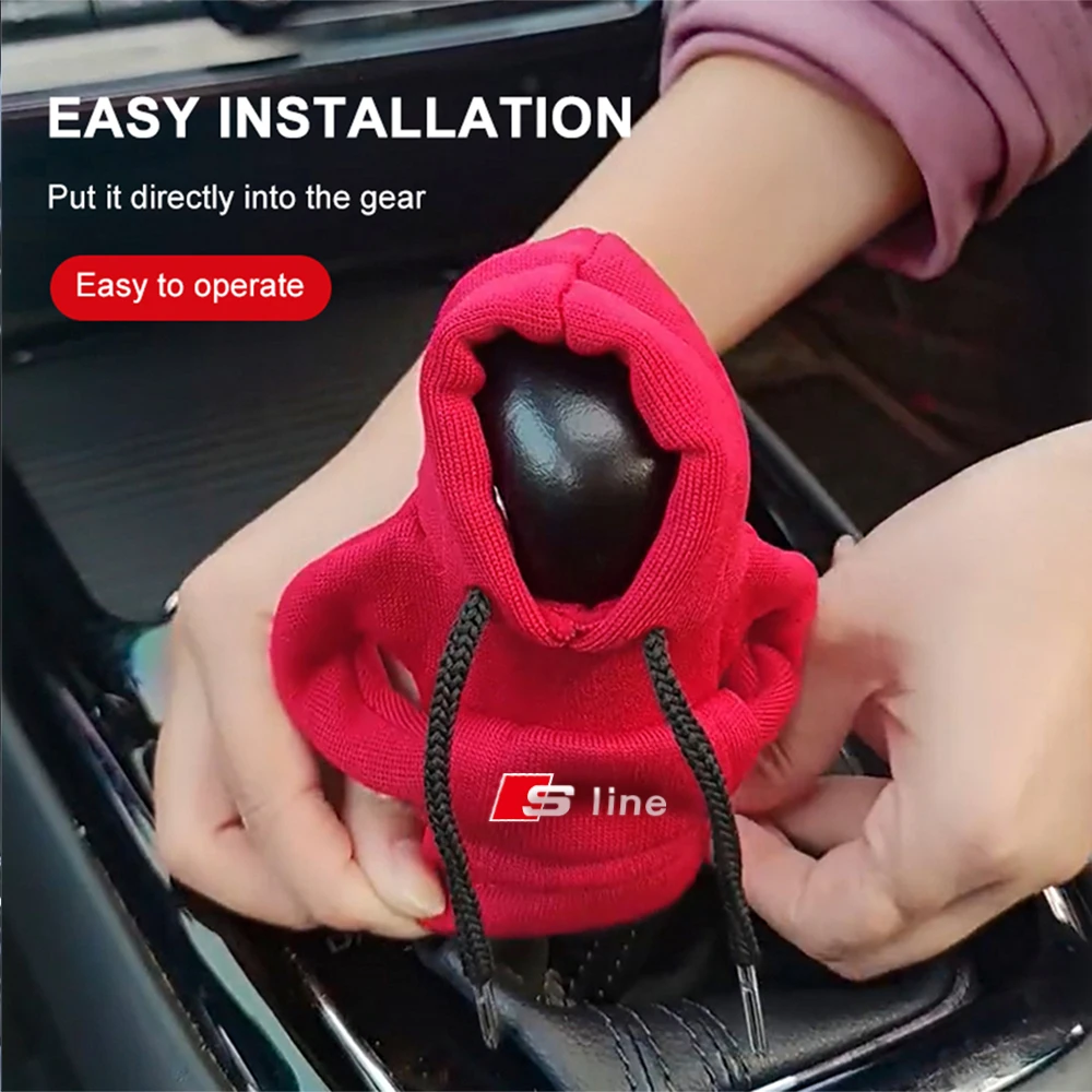 1/2szt Pokrowiec na gałkę dźwigni zmiany biegów do Audi Sline A1 A3 A4 A5 A6 A7 A8 B8 B9 B6 Q2 Q3 Q5 Q7 TT RS