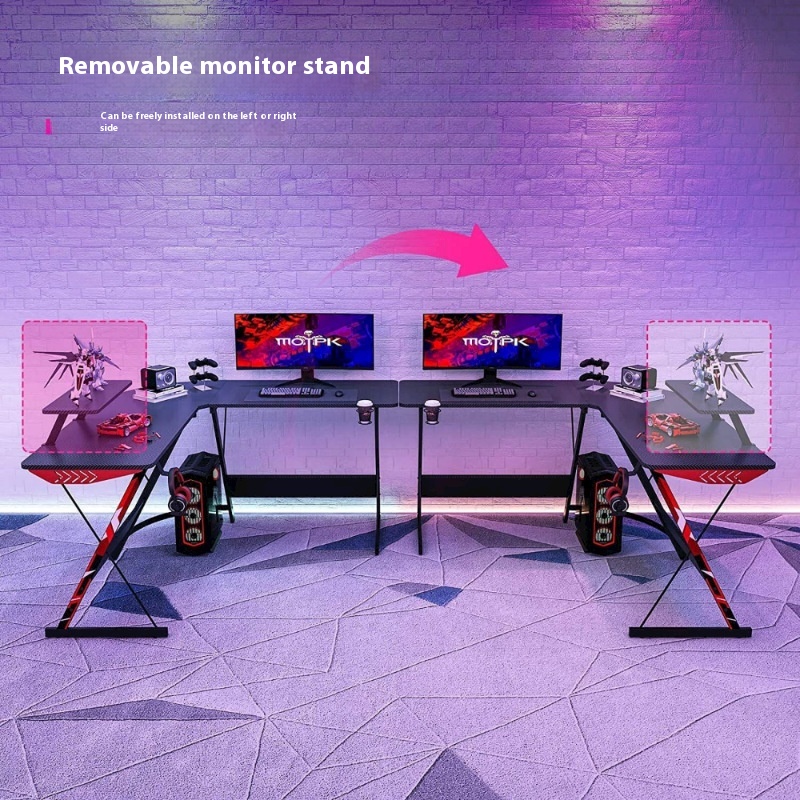 2025Hot L 모양의 책상 코너 게임 책상 컴퓨터 책상, 가정 및 직장에서 공부하고 일할 수 있는 대형 데스크탑 포함