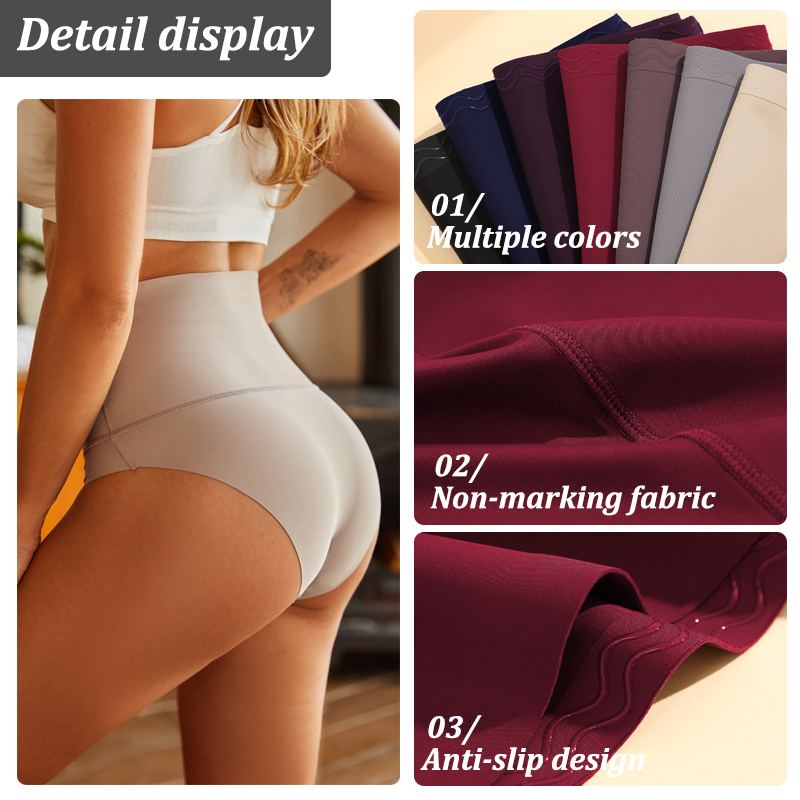 Bodyshaper cintura alta sem costura calcinha feminina anti-bactérias cuecas de virilha macia para roupas íntimas femininas lingerie shapewear