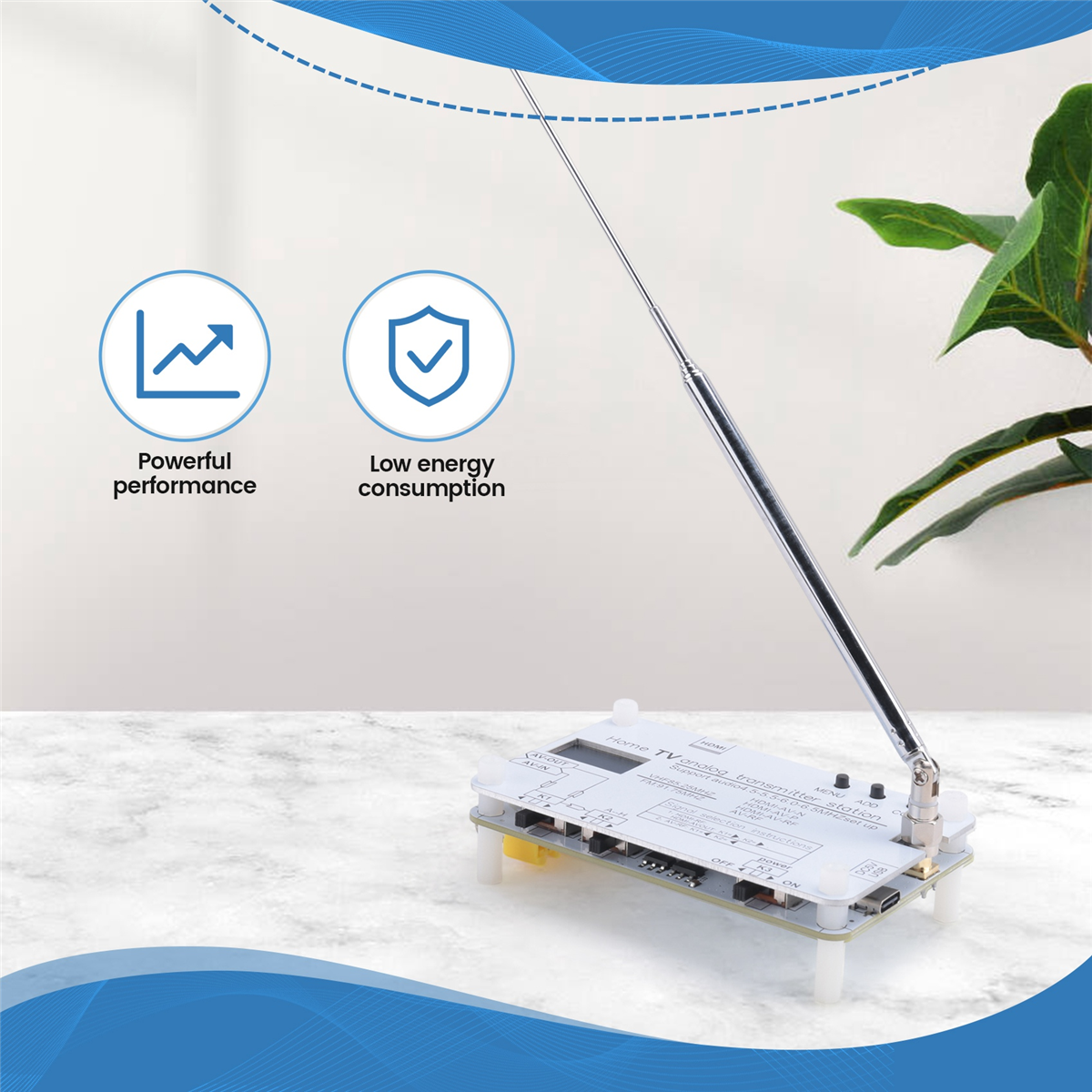 BABQ – transmetteur de Signal TV analogique blanc, transmetteur de télévision analogique domestique avec écran OLED pour téléviseurs globaux