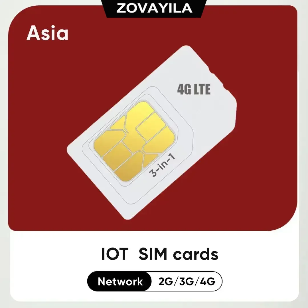 Karta SIM M2M Data-4G LTE Asia Uniwersalne urządzenie komórkowe IoT, obroża zegarka do przebierania się, bramka GPS, obsługa 360 dni, 1 GB