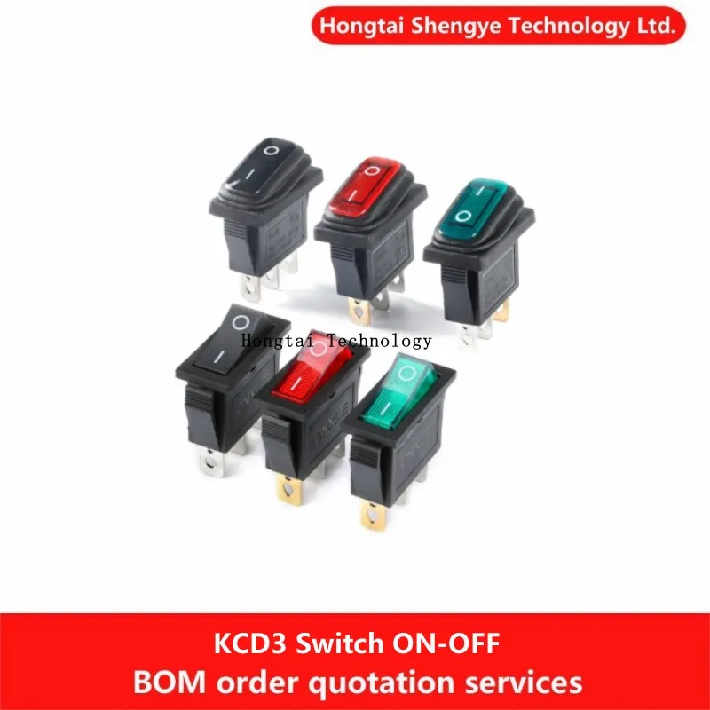 15A 250V/20A 125V AC Кулисный переключатель KCD3 Переключатель ВКЛ-ВЫКЛ 2-позиционный 3-контактный переключатель для лодки со светодиодами