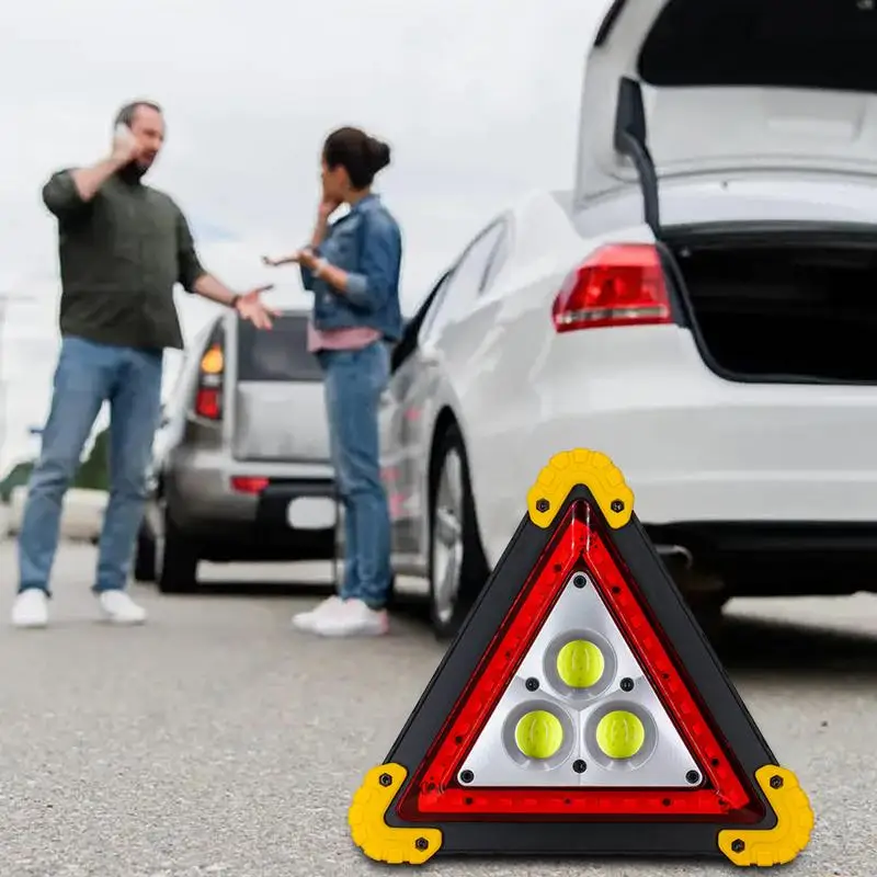 Led Warning Triangle Quick Charge Foldable Waterproof Triangles Lights Portable Bright & Eye-Catching Lightweight Safety Sign