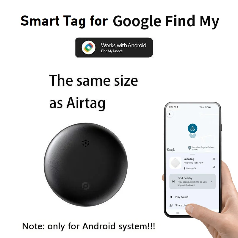 GPS-трекер для Android Google find my device, локатор глобального позиционирования, замена Airtag, умный искатель для автомобиля, детская сумка для домашних животных