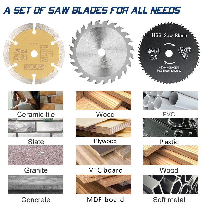 Hoja de sierra TCT, disco de corte de madera de 89x10mm, hoja de sierra circular inclinada de aleación dura, utilizada para herramientas de carpintería de corte de plástico PVC