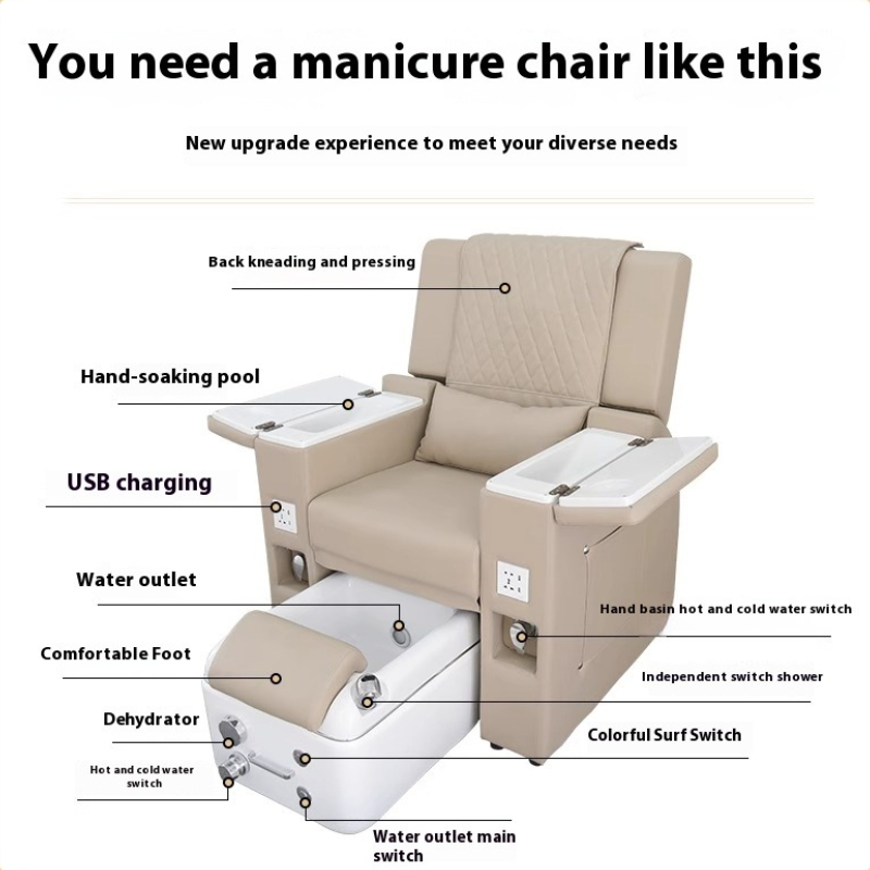 Chaise De pédicure De luxe Spa Mesa De manucure canapé Nail Tech fauteuil professionnel soins des pieds chaise De pédicure meubles De lit De cils