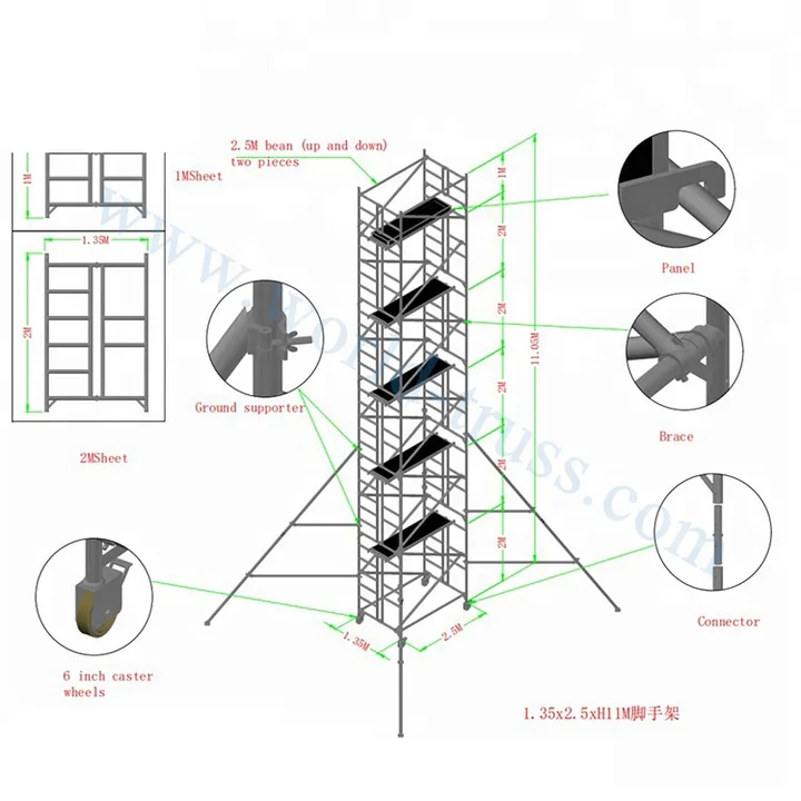 Stable Strong Single Double Cantilever Scaffolding Construction Works Structure Platform Suspended Trestle Steel Scaffolding
