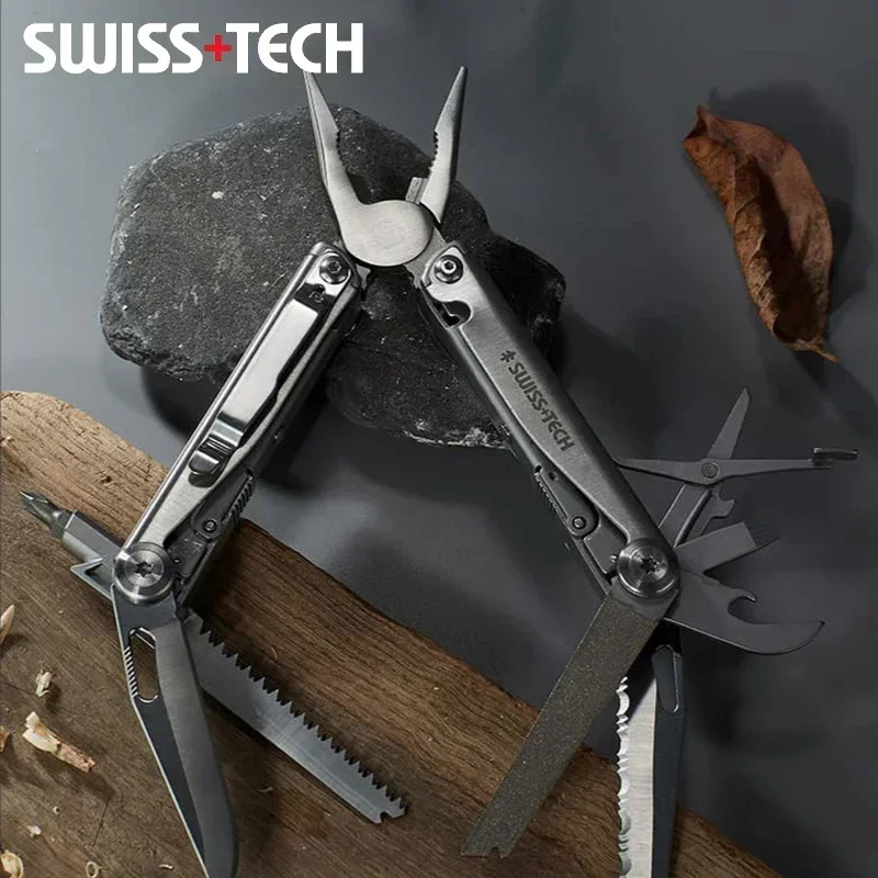 SWISS TECH 18 в 1, многофункциональные плоскогубцы, складной многофункциональный комбинированный инструмент, карманный нож, портативное уличное оборудование EDC