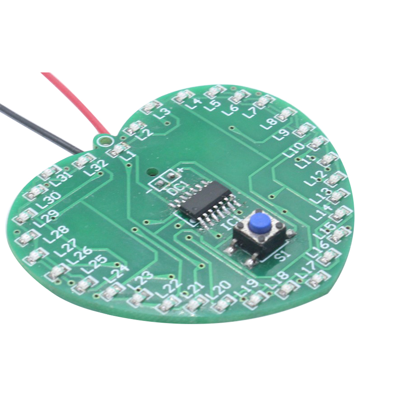 DIY Electronic Kit 32 LED Heart-shaped SMD Light-emitting Diode Microcontroller Flashing Light Kit Fun Electronic DIY Production