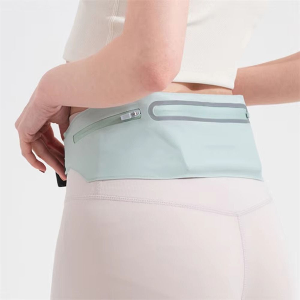 Riñonera deportiva impermeable con tira reflectante, bolsa ajustable para teléfono para deportes al aire libre, riñonera ultrafina con múltiples bolsillos para correr