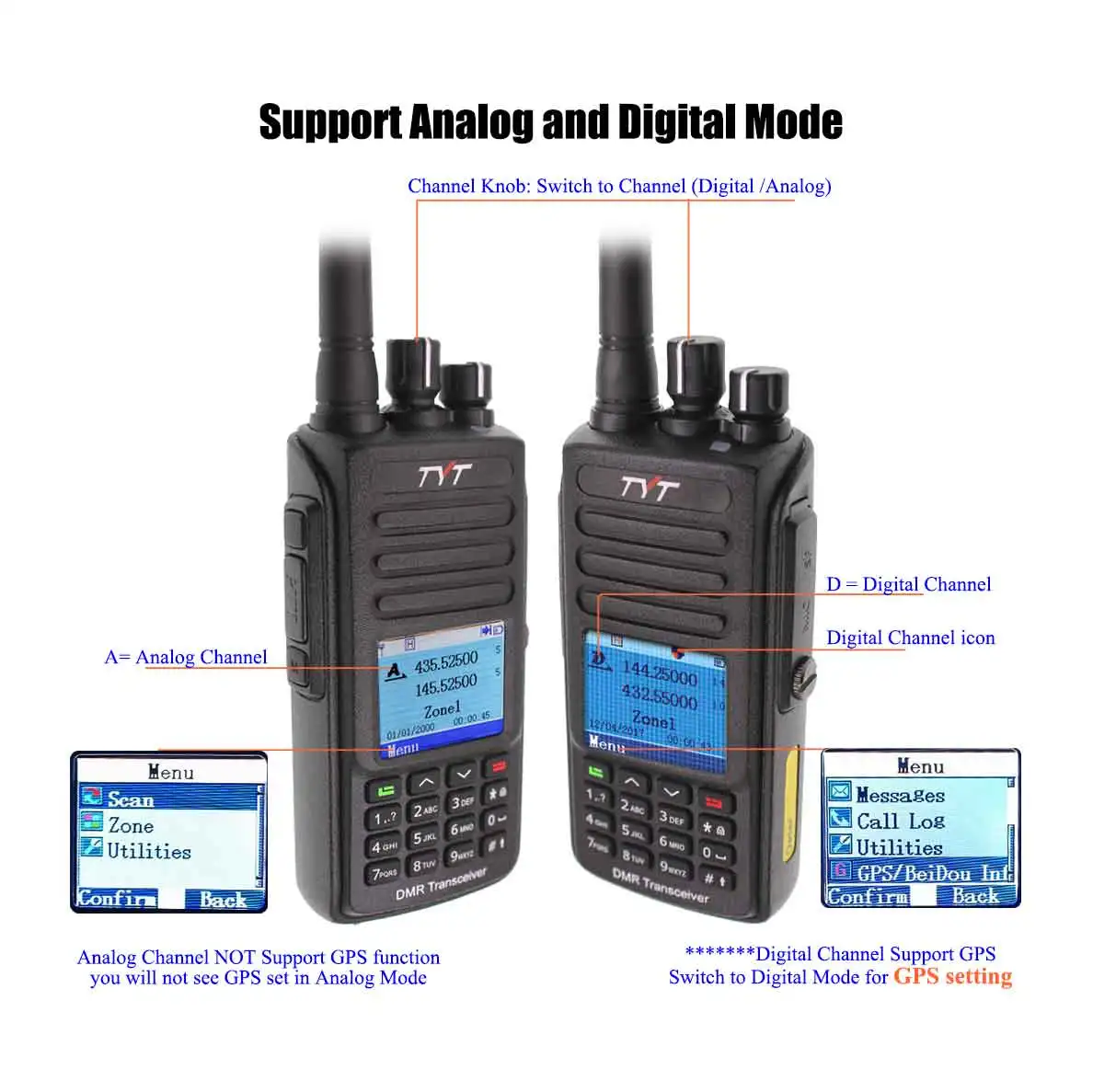 Tyt MD-UV390 10w walkie talkie gps aes 256 zwei wege radio dual band vhf/uhf digital ip67 wasserdicht dmr radio mit kabel