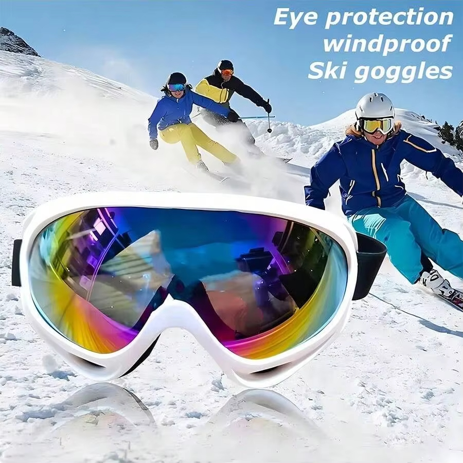 1pc óculos de esqui polarizados de armação grande para homens e mulheres, à prova de vento neve proteção uv anti-nevoeiro óculos de snowboard para outdoo