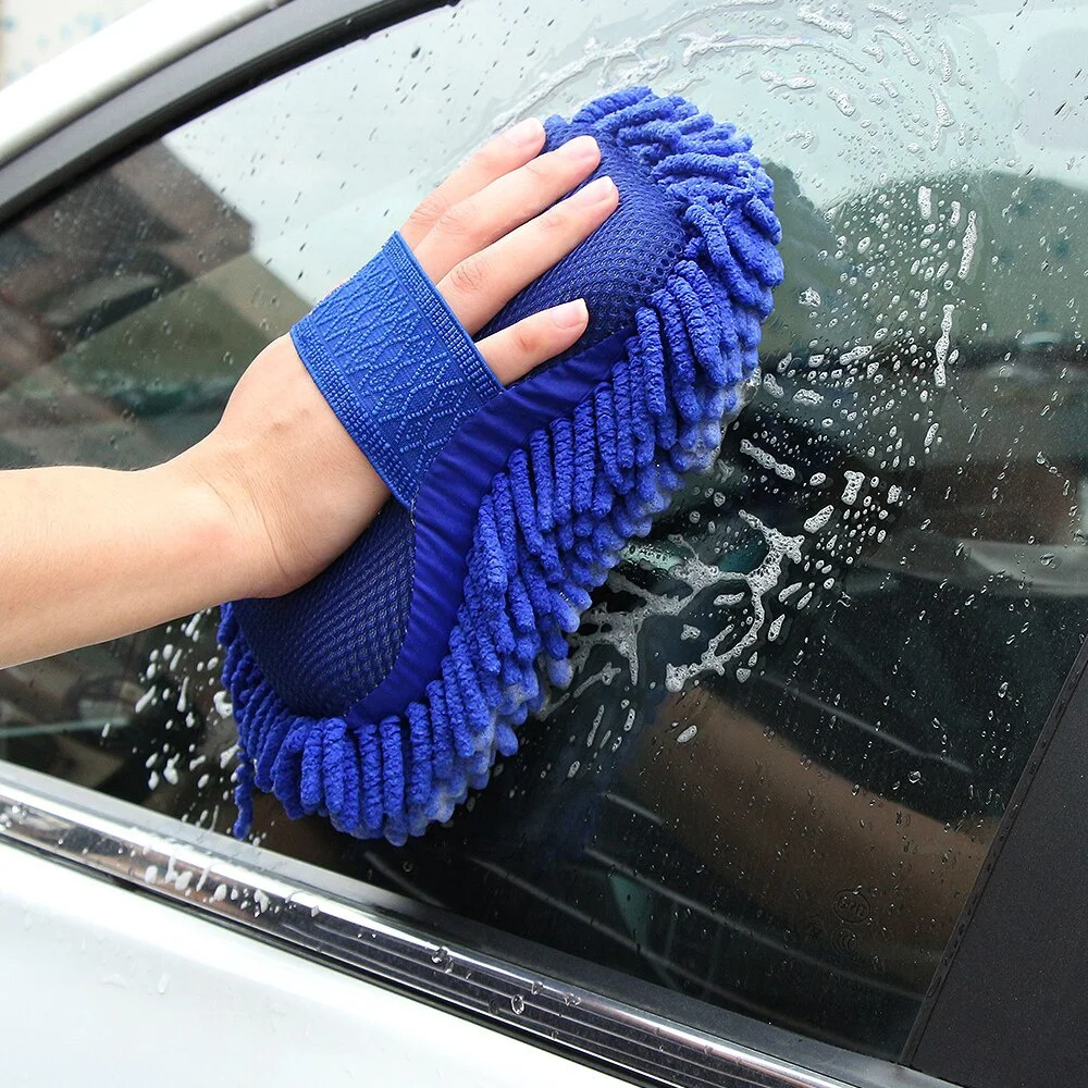 Washing Sponge Brush Soft Chenille Coral Fleece Microfiber Washing Brush Car Body Cleaning Water Absorbtion Brushes Detailing