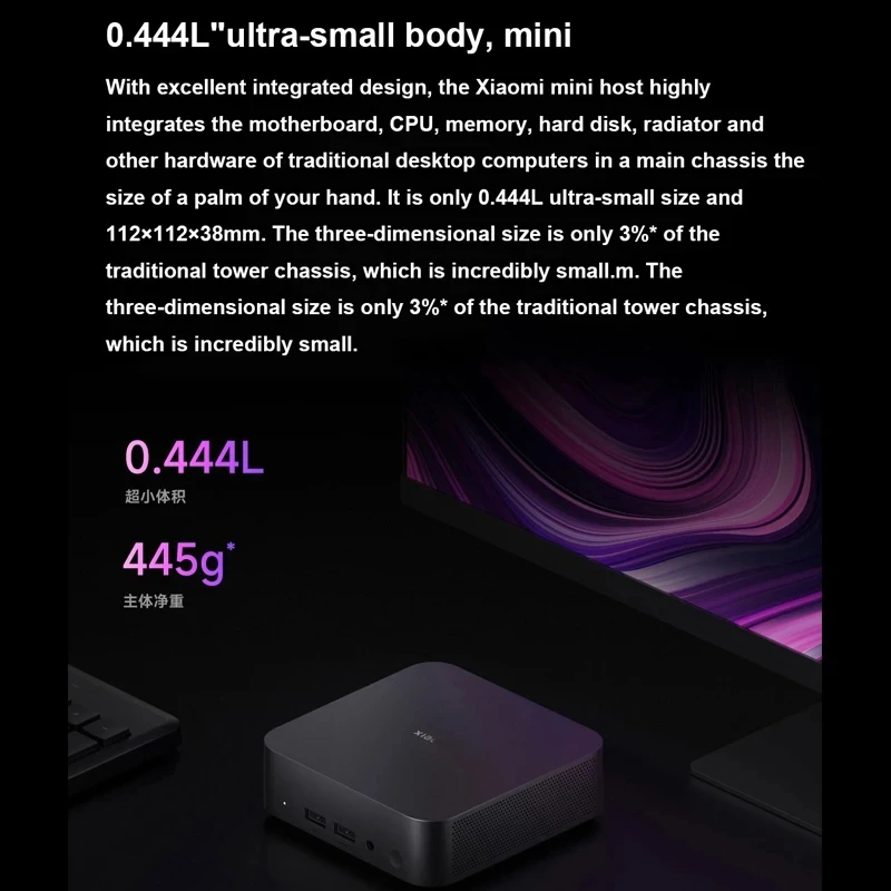 Xiaomi Mini Host PC 2024 Desktop Computer I5-1340P Intel NUC 16GB DDR4 RAM 512GB SSD HDMI2.1 Windows 11 Portable mini pcWiFi6