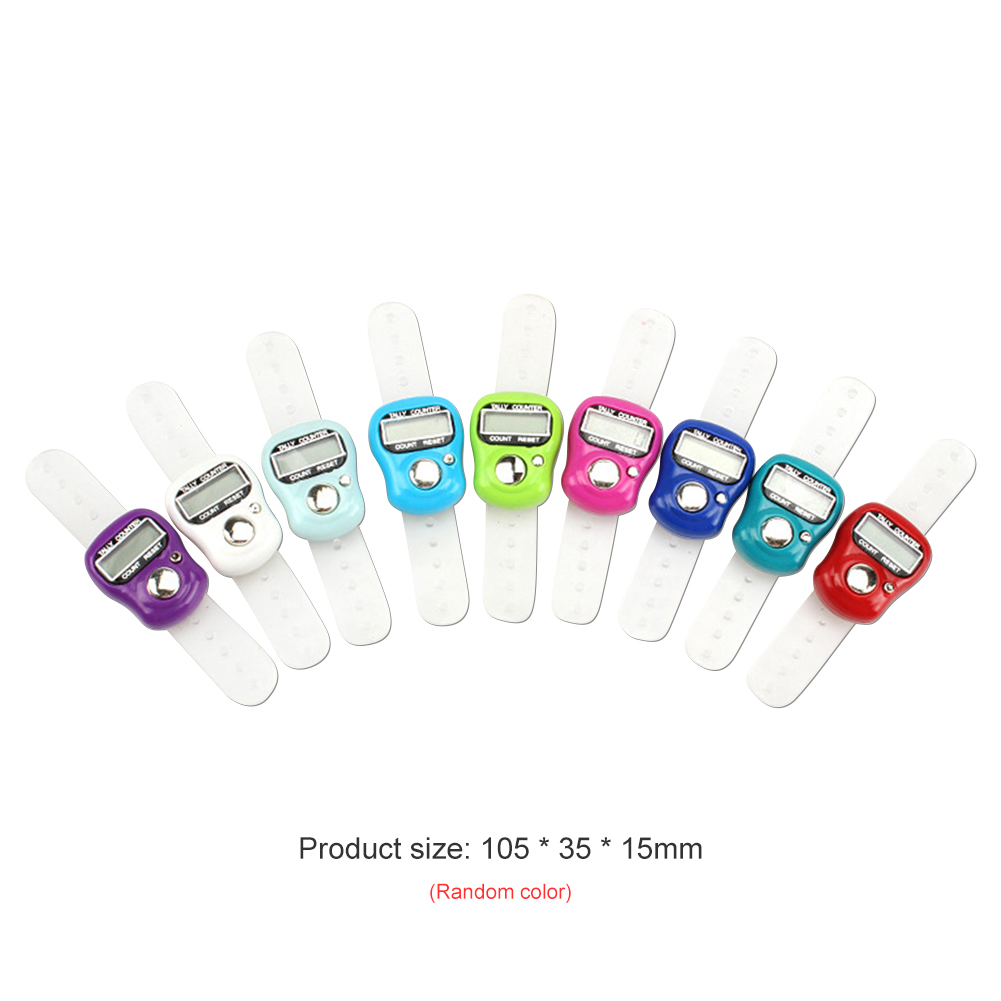 1-20Pcs Electronic Finger Counter Ring 5 Digital LED Electronic Handheld Tally Counter Clicker Counter Ring Color Random