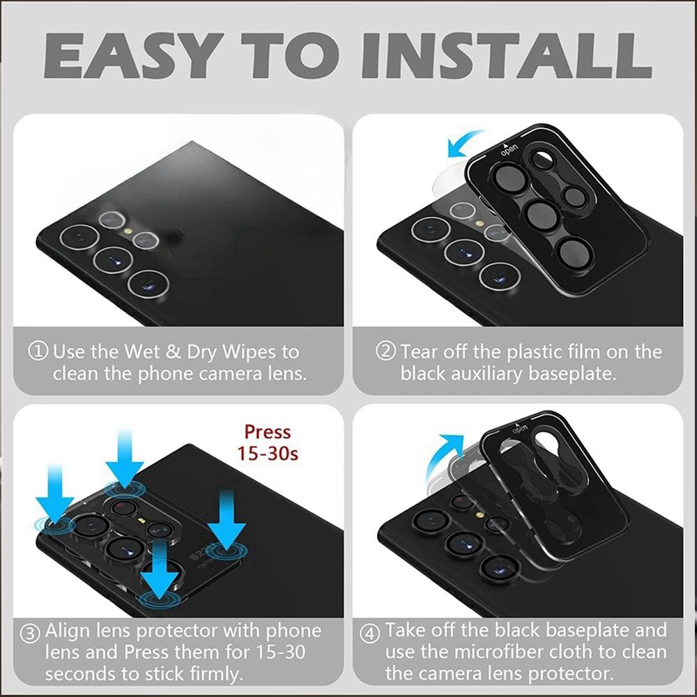 For Samsung S24 Ultra Metal Camera Protector Lens Tempered Glass Camera Case For Samsung Galaxy S25 Plus S24+ S24Ultra Lens Ring