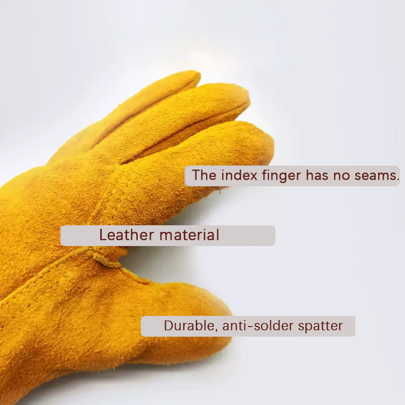 Elektrische lashandschoenen koeienhuid hittebestendig korte stijl voor lassers anti-verbranding, duurzaam zacht, beschermende versnelling lassen