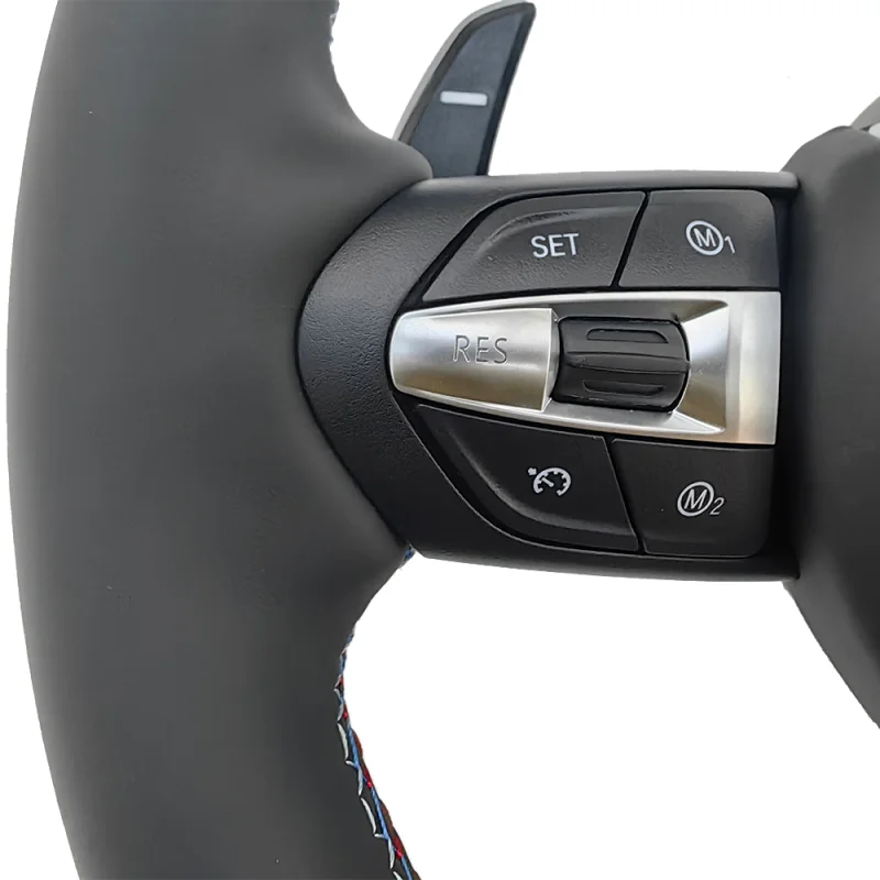 Para BMW F30 F31 F34 F10 F11 F07 F20 F21 F22 F23 F32 F06 F12 F01 F02 1 3 5 7 Series volante de cuero volante de carreras