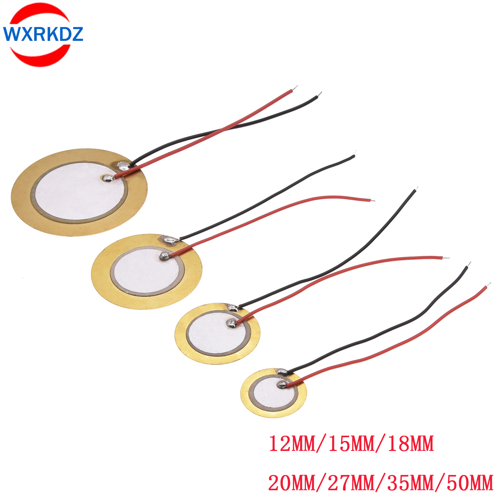 20 pcs Piezoelectric Piezo Ceramic Wafer Plate Sounder Sensor Dia 12MM/15MM/18MM/20MM/27MM/35MM/50MM For Buzzer Loudspeaker