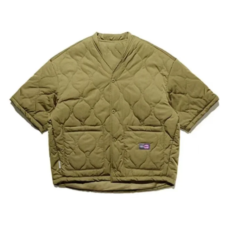 Vestes rembourrées en coton pour hommes, Style Robe taoïste chinoise sans col, Parkas à manches mi-longues, nouveau gilet chaud surdimensionné rétro, automne hiver